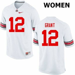 Women's Ohio State Buckeyes #12 Doran Grant White Nike NCAA College Football Jersey Winter DGH4644BS